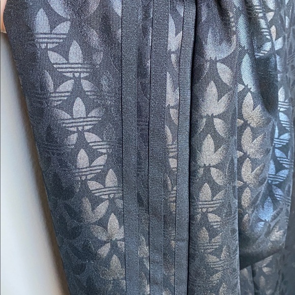 Adidas Wide Leg Trefoil Print Track Pants - Picture 2 of 7